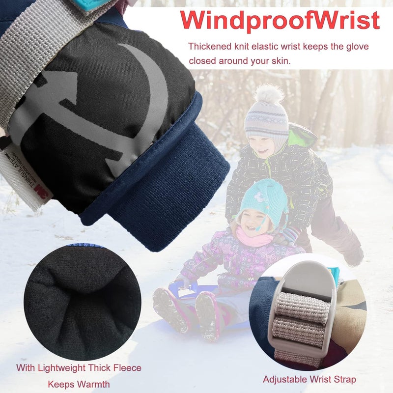 7-Mi Kids Winter Warm Water-Resistant Gloves for Skiing/Snowboarding/Cycling/Riding Outdoor Activities Children Mittens - Image 3